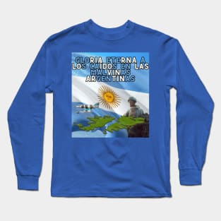 Gloria a los Caídos en las Malvinas Argentinas War of Malvinas Long Sleeve T-Shirt